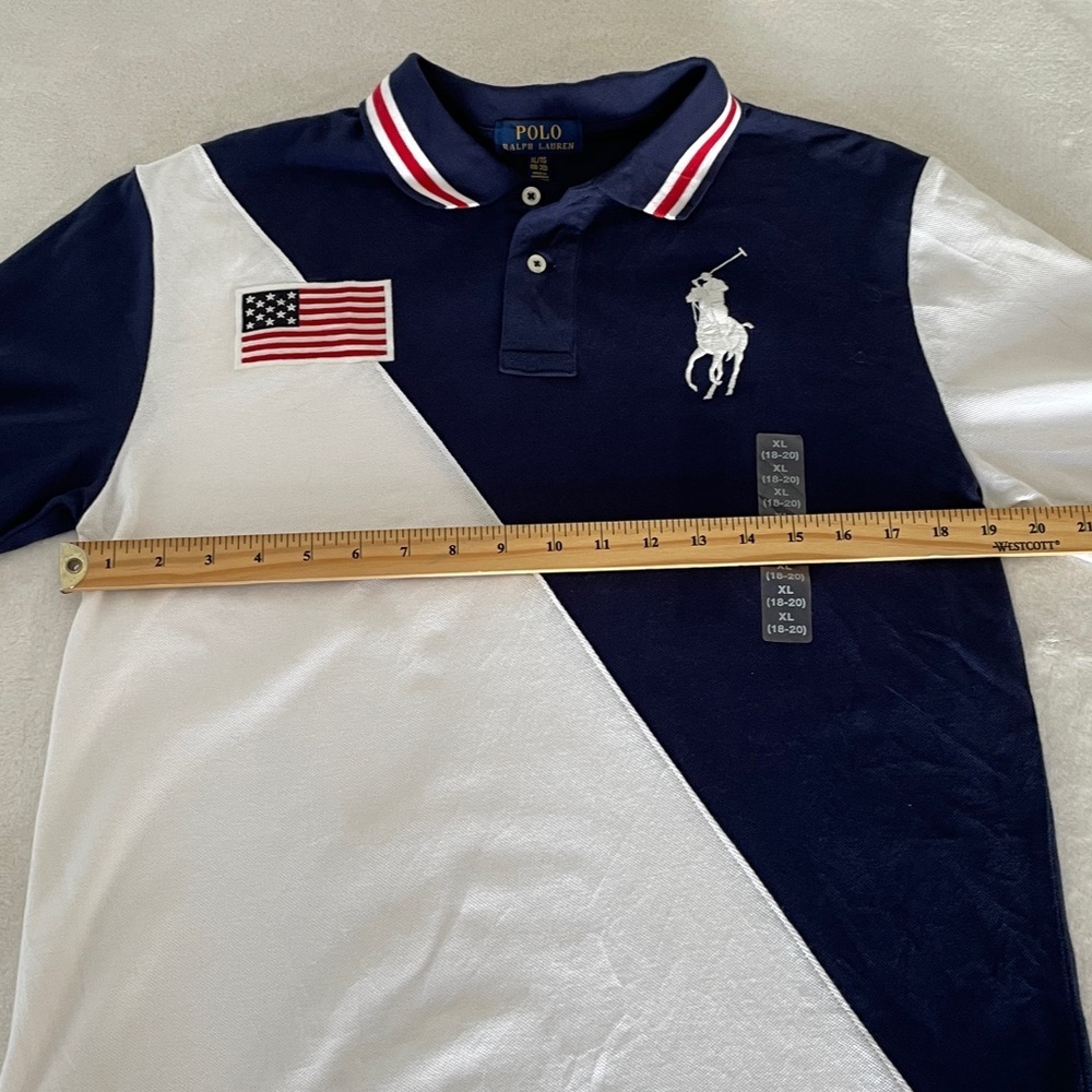 18-20 Polo Ralph Lauren Navy and White Polo Shirt BIG PONY. - Picture 9 of 14